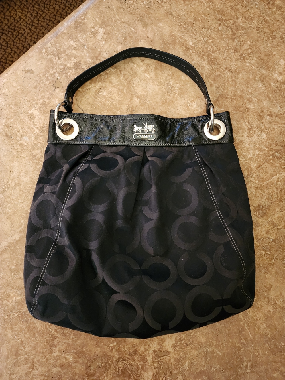 Coach Y2K Signature Black Hobo Bag Shoulder Bag